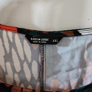 Shein Plus Size All over print belted dress